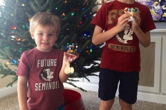 Boys Hanging Christmas Ornaments 2015