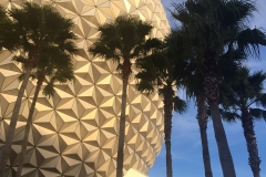 Epcot Spaceship Earth at Sunset