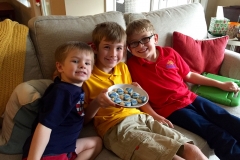 The Boys Enjoying Their Star Wars Cookies