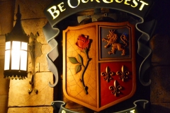 Be Our Guest Restaurant Magic Kingdom Sign Night