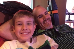 Hunter and Dad Chillin on the Disney Fantasy