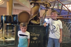 Disney Fantasy Cruise Boys by Minnie Statue