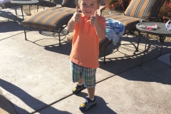 Sawyer Enjoying His Easter Egg Hunt