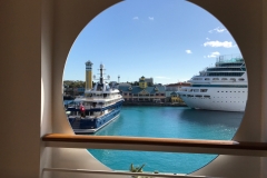 Nassau Port Hole View of Cruise Ships