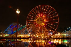 Mickey's Fun Wheel at Night Disney's California Adventure