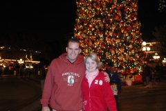 Town Square Disneyland Christmas Tree Night
