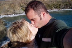 Kissing in Front of Downtown Mendocino